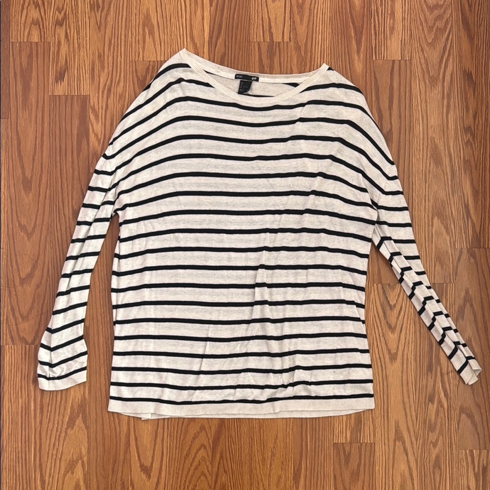 Striped Long Sleeve Knit Top